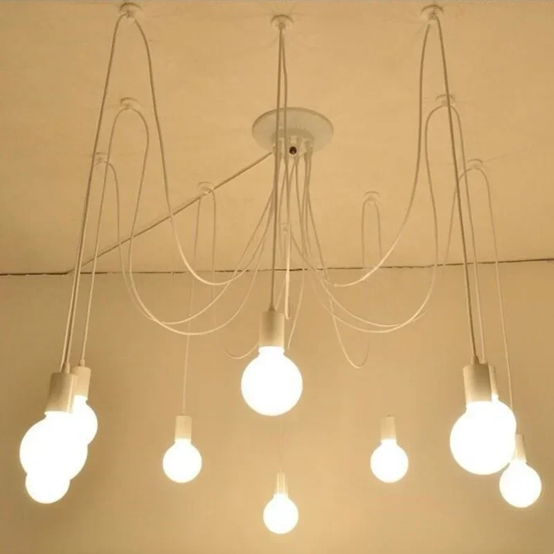 

White Retro Edison Bulb Chandelier5/6/8/10 Lights Pendant Lamp for Loft Spider Light Design for Restaurant Warehouse AC 85V-260V