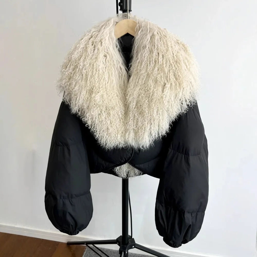 2025 Women's Clothing Temperament loose large fur collar down jacket 1012