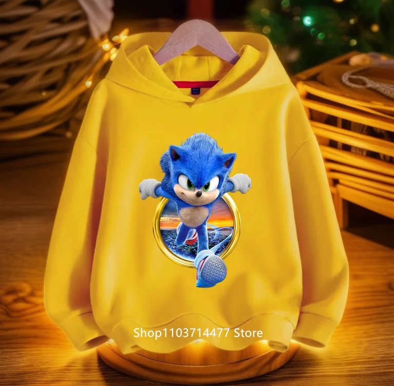 مليئة بالتبريد العصري! سترة بغطاء للرأس للأطفال مطبوعة ديناميكية سونيك، دع الأطفال أن تصبحًا حيويًا في الشارع لطيفًا ورائعًا #6