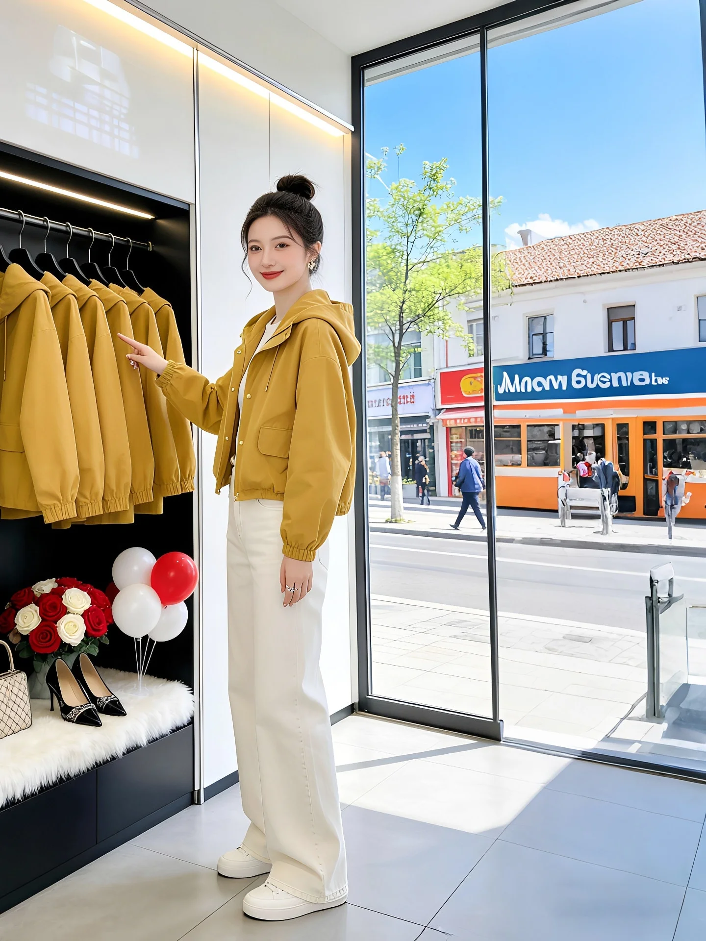 Fashionable Sweet Yellow Hooded Jacket Short Women's Style Spring Autumn New Arrival Ladies' Miniature Youthful Outerwear