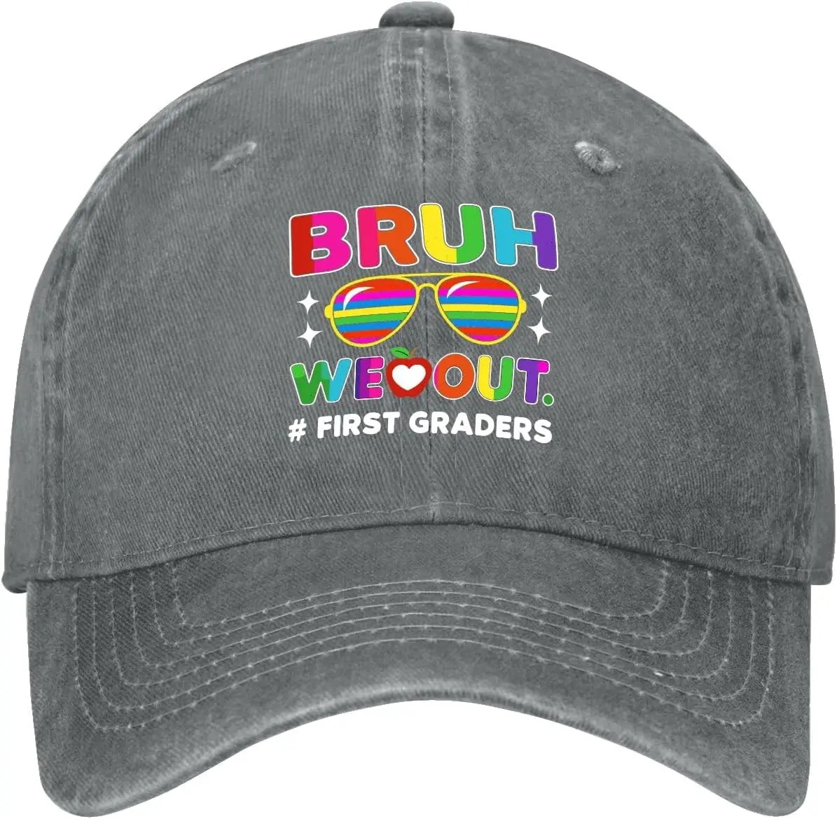 

We Out 1st Graders First Grade Graduation Class of 2026 Hats for Women Trendy Denim Cap Print