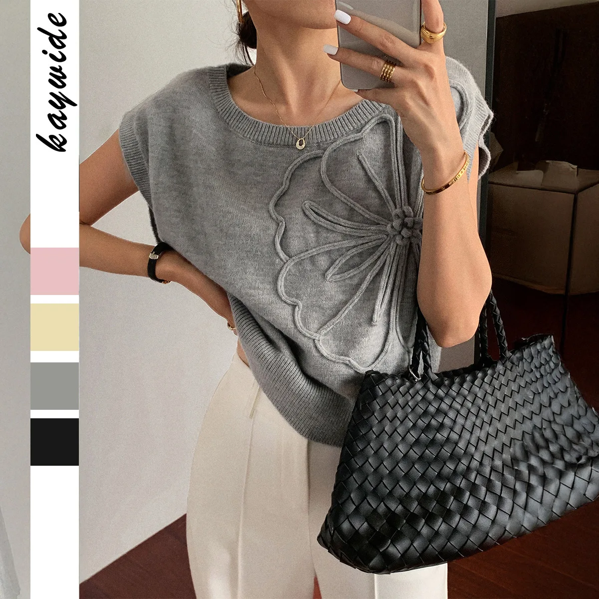 

Casual Pure Color One-oulder ort-Sve Knitted Sweater for Women Independent Station Cross-Border Autumn Winter Faion