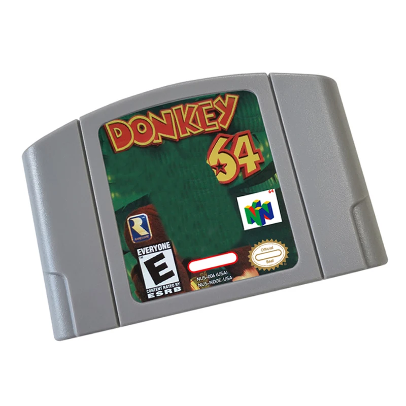 خرطوشة ألعاب الفيديو Donky Kon 64 بت لوحدة تحكم ألعاب إصدار الولايات المتحدة والاتحاد الأوروبي