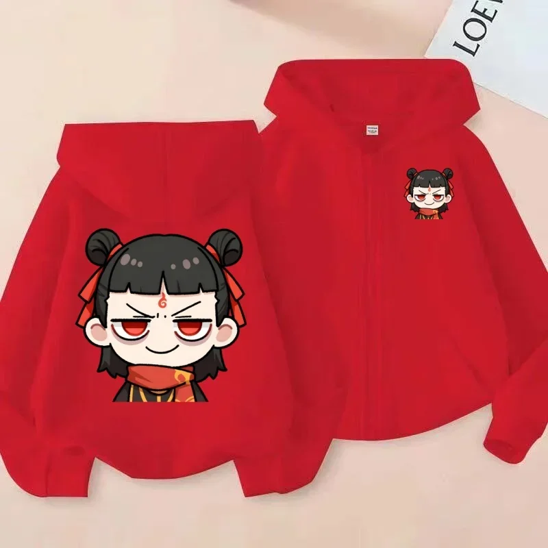 سترة بغطاء للرأس بسحاب للأطفال مطبوعة بشكل لطيف وممتع من Q-version للأولاد والبنات، بلوزة بغطاء للرأس بتصميم عصري ورائع #2