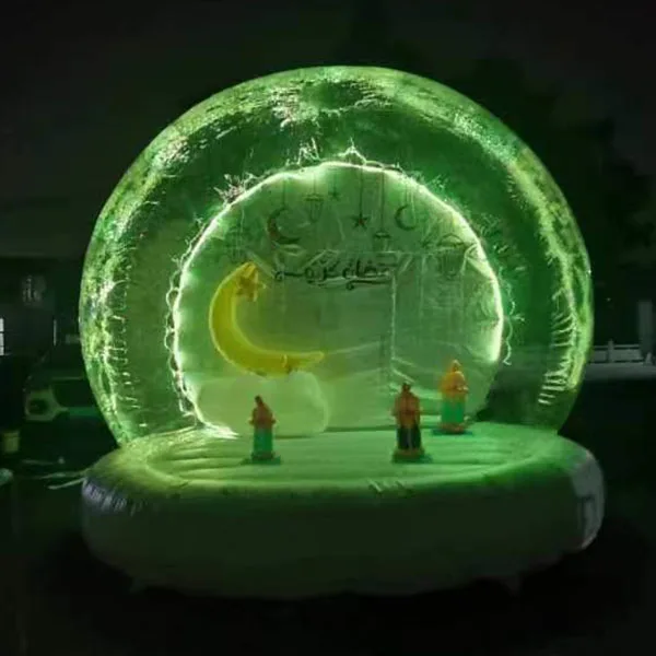 

Ramadan Decorations Inflatable Dome Bubble Tent Inflatable Snow Globe With Ramadan Moon Background and Lanterns
