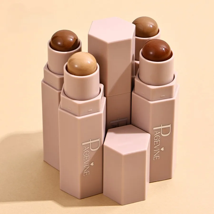 Matte Contour Stick Natural Long Lasting Face Shaping Bronzer Stick Waterproof Non-Greasy Face Sculpting Highlighter Stick Makeu