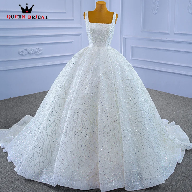 

Square Neck Wedding Dress 2023 Exquisite Ball Gowns Sleeveless Beading Sequined Bridal Dress Lace robe de mariée Customize XX44