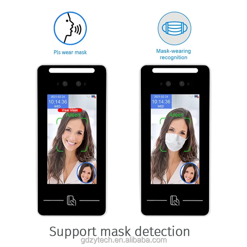 5 Inch Face Recognition Biometric Machine SDK Cloud Platform And Lan Software Access Control Face Attendance System