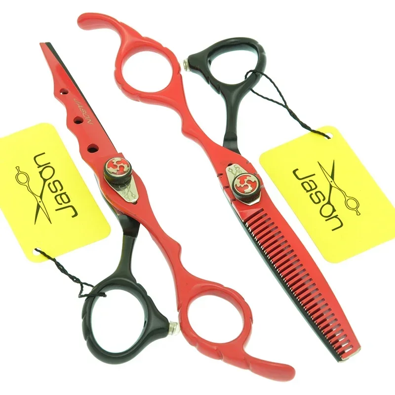 

6.0" Hair Shears Set Salon Hairdresser's Thinning Scissors Barber Hair Cutting Scissor Home DIY Bangs Tesouras Japan 440C A0023D