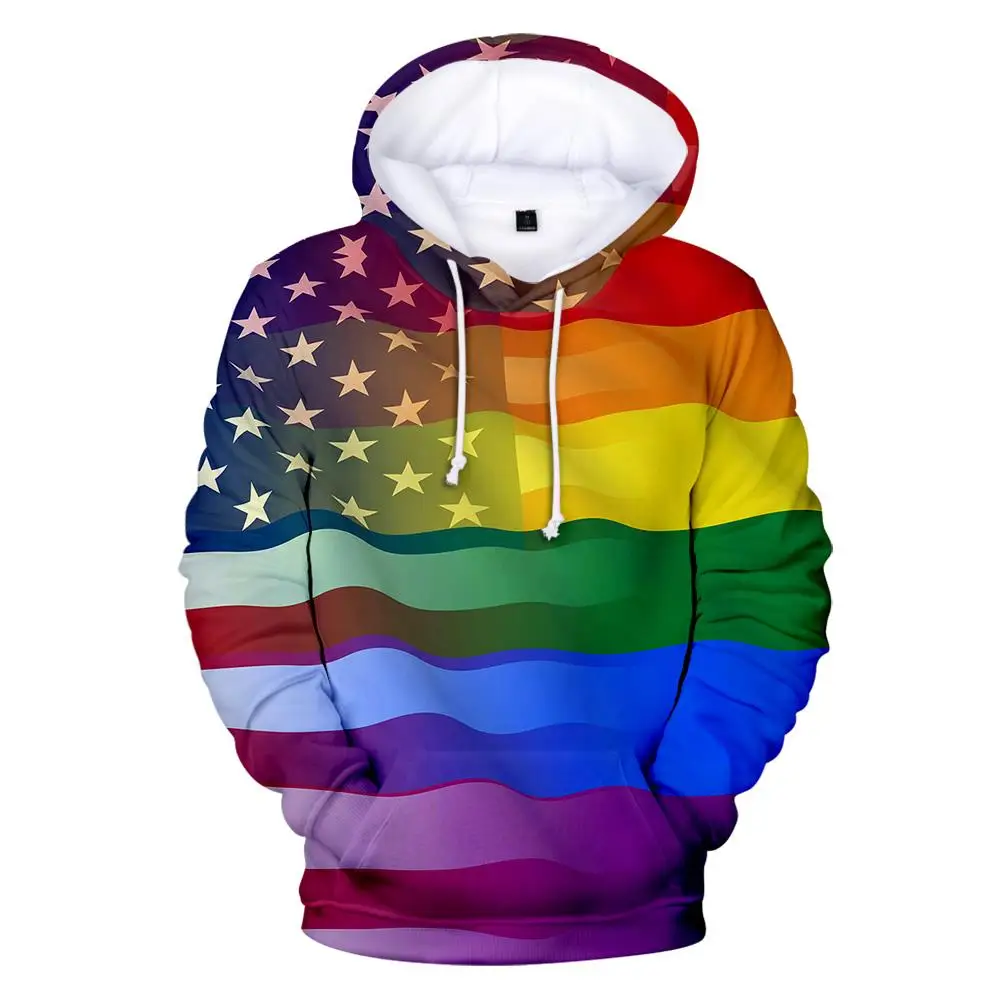 

LGBT Flag 3D Hoodies for Lesbian Gay Pride Equity Colorful Rainbow Sweatshirt Women/men Casual Pullover for Gay LGBT Logo Hoodie