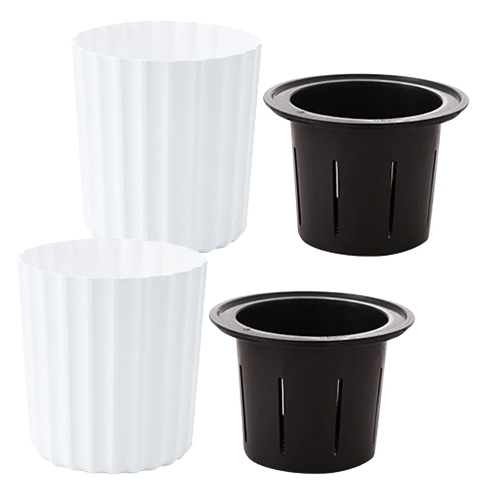 

2pcs Self Watering Lazy Basins Plastic Flower Pots Nursery Planters Decor Balcony Windowsill Desk Room Gardening