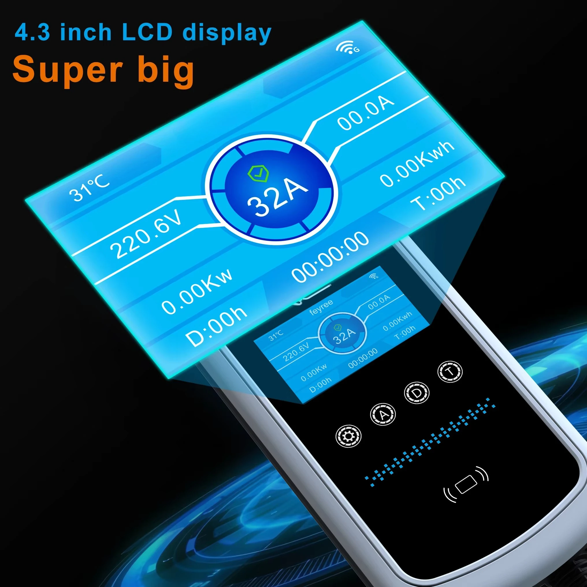 شروط جديدة لمحطة شحن المركبات الكهربائية المثبتة على الحائط بقدرة 22 كيلو وات CCS مناسبة لـ BYD Tesla NACS GBT 1