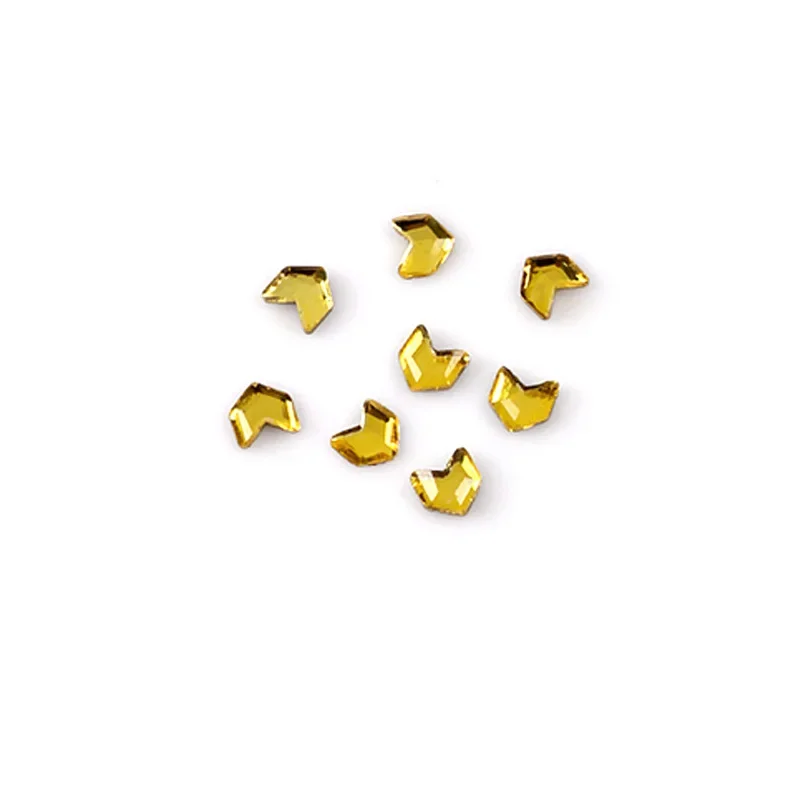 50pcs French Style New Mini Malt Shaped Nail Art Decoration With Fine Shimmering Golden Malt Broken Crystal Diamonds Wholesale