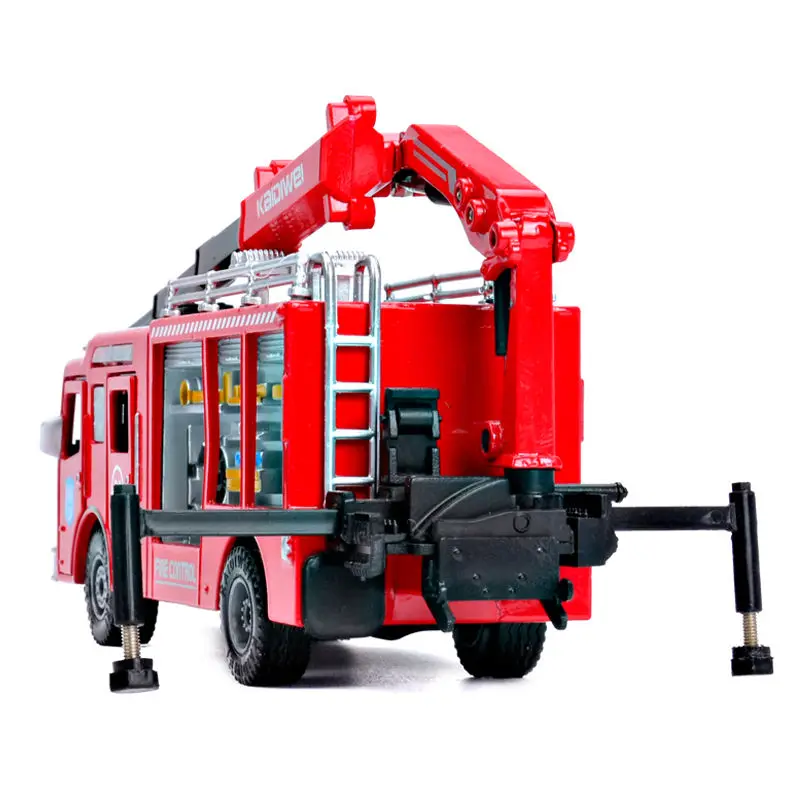 1:50 Alloy Fire Truck Toy City Simulation Water Tank Ladder Car Model Engineering Car ornaments Collection Kids Boy Gifts