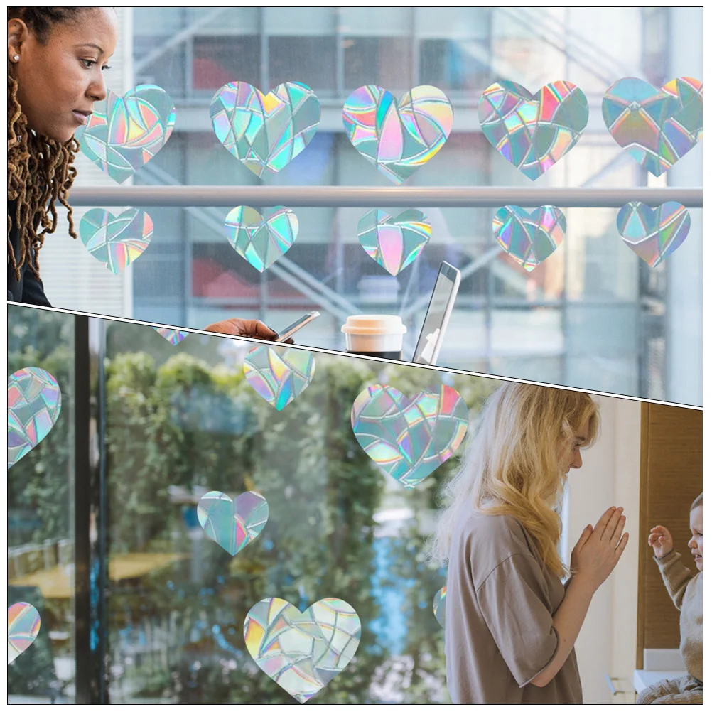 10pcs Anti Bird Strike Glass Stickers Decals Window Cling Non Adhesive Static Cling Sticker Pet Removable Decorative