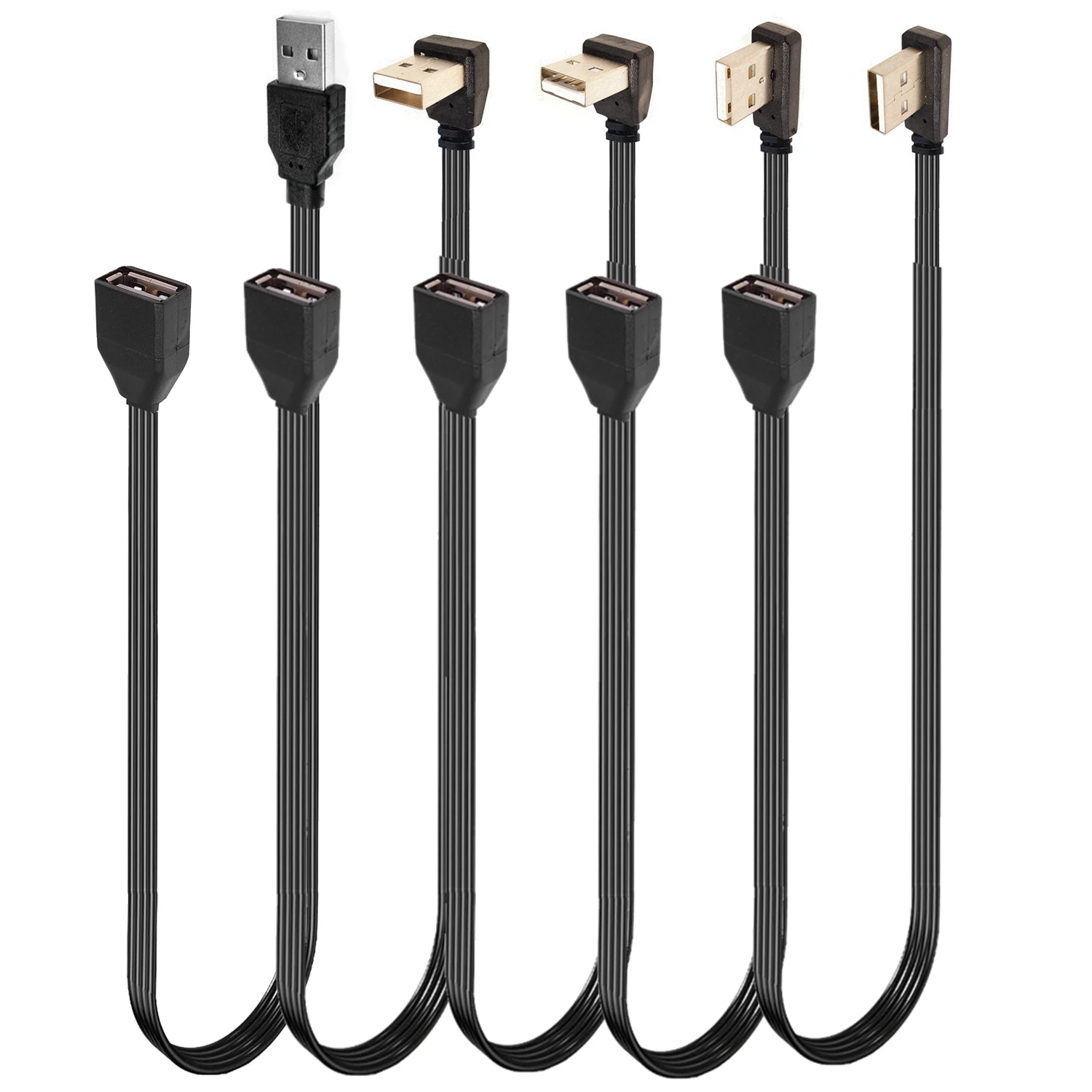 

30cm 50cm 100cm 90 Degree Up & Down & Left & Right Angled USB 2.0 A Male to USB Female Extension Adapter cable 5cm 10cm 20cm