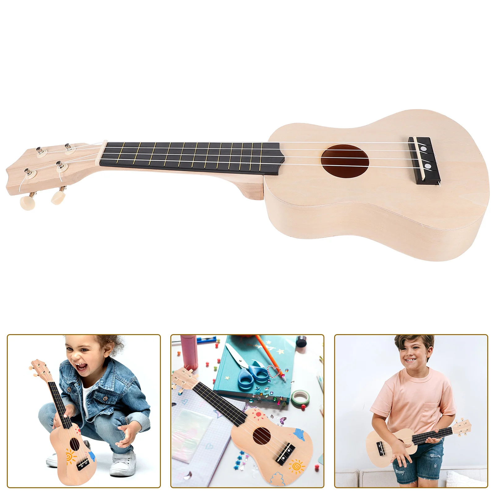 

1Set DIY Ukulele Kit Easy to Build Wooden Music Instrument Challenge Imagination Perfect for Musicians Beginners