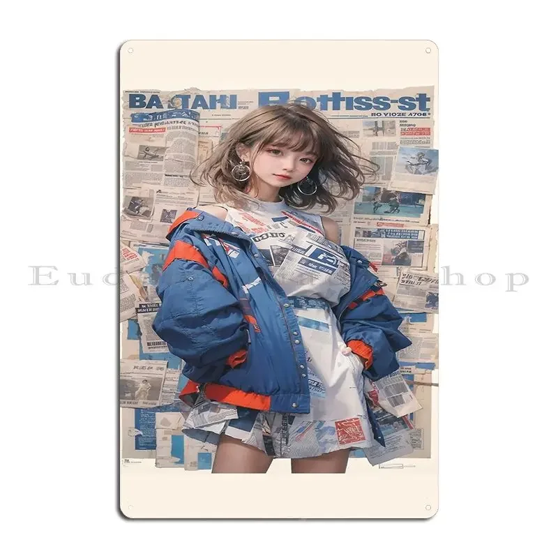 Headlines And High Fashion A Girl S Newspaper Couture Sonicnova5 Metal Plaque Plaques Designing Cinema Designer Tin Sign Poster