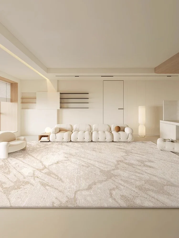 Cream Artistic Texture Carpet Creative Abstract Beige Living Room Carpets Luxury Decorative Rugs Easy Clean Washable Bedroom Rug