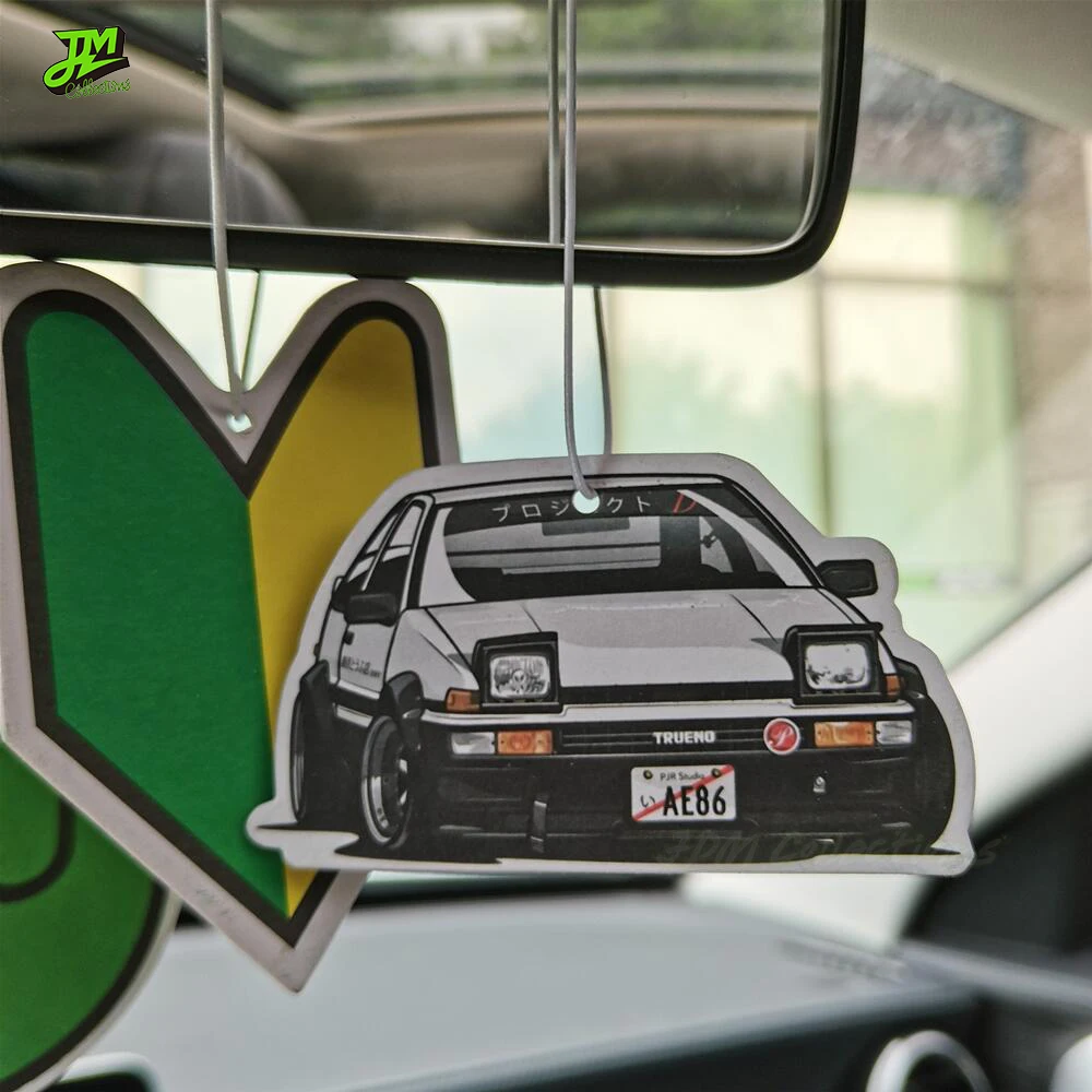 New Design AE86 Car Air Freshener Hanging Auto Truck Rearview Mirror Perfume Pendant Solid Paper JDM Arrow Interior Accessories