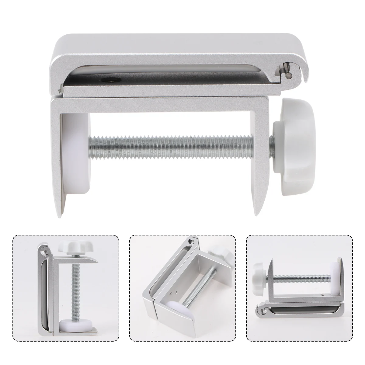 حامل سماعة الرأس معدني فضي، حامل سماعة رأس مدمج وخفيف الوزن، خطاف تخزين لسماعات الرأس للمنزل والمكتب والمدرسة