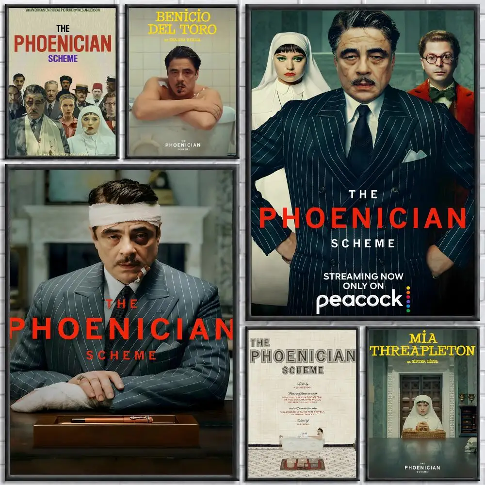 Movie The Phoenician Scheme Poster Self-adhesive Art Waterproof Paper Sticker Coffee House Bar Room Wall Decor