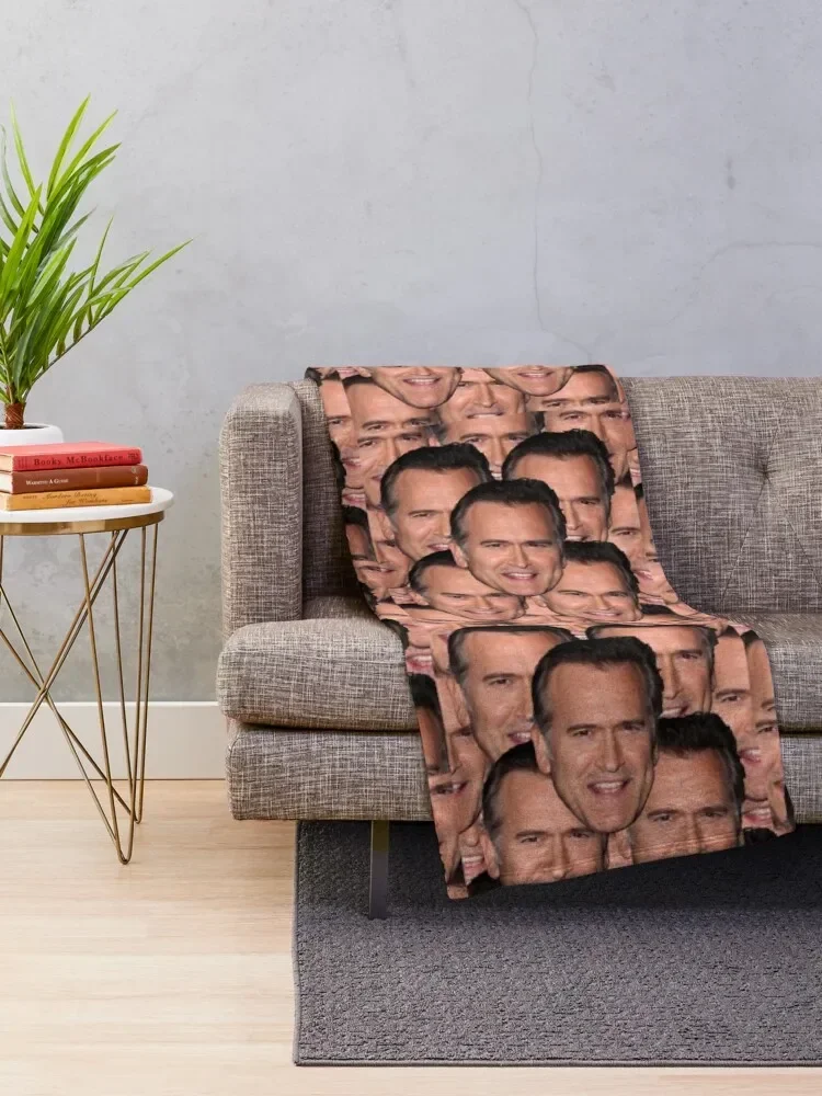 Bruce Campbell Evil Dead Head Shot Throw Blanket Dorm Room Essentials Plaid Blankets Sofas Of Decoration Thermal Blankets