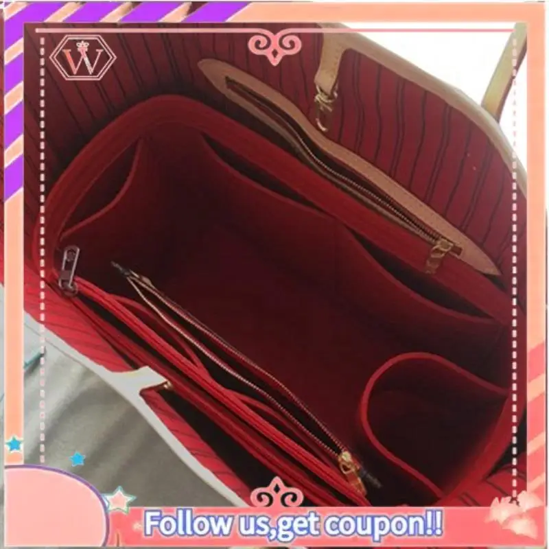 

Upgraded 2Pcs Felt Pocket Organizer Makeup Tote Organizer Sleeve Bag Travel Inner Purse Baby Makeup Mom Bag