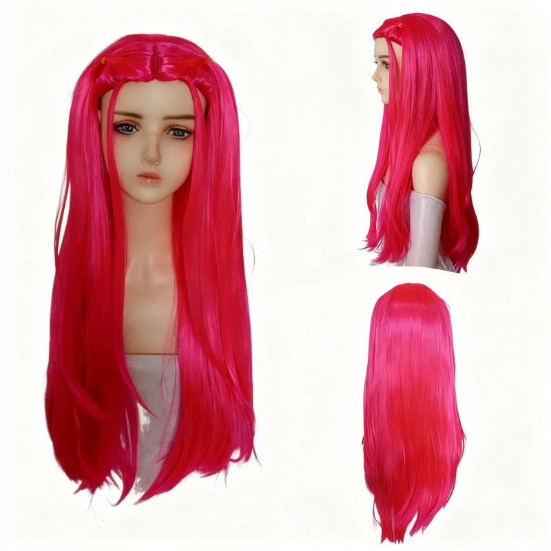 Nowa, modna peruka cosplay Demon Hunters Rumi, fioletowa, na Halloween, imprezę, do odgrywania ról, odporna na ciepło, syntetyczna, idealna na co dzień i jako prezent na Halloween.