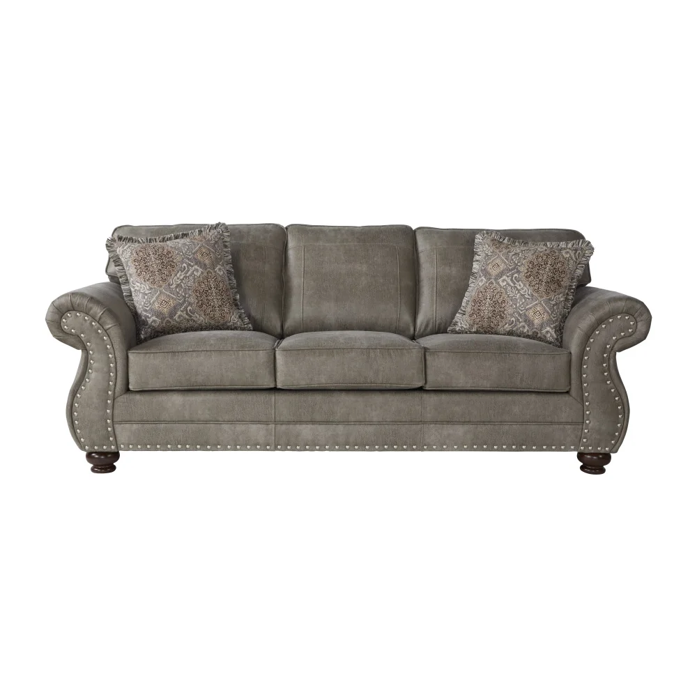 

Faux Leather Upholstered Nailhead Sofa, Loveseat, and Chair Set