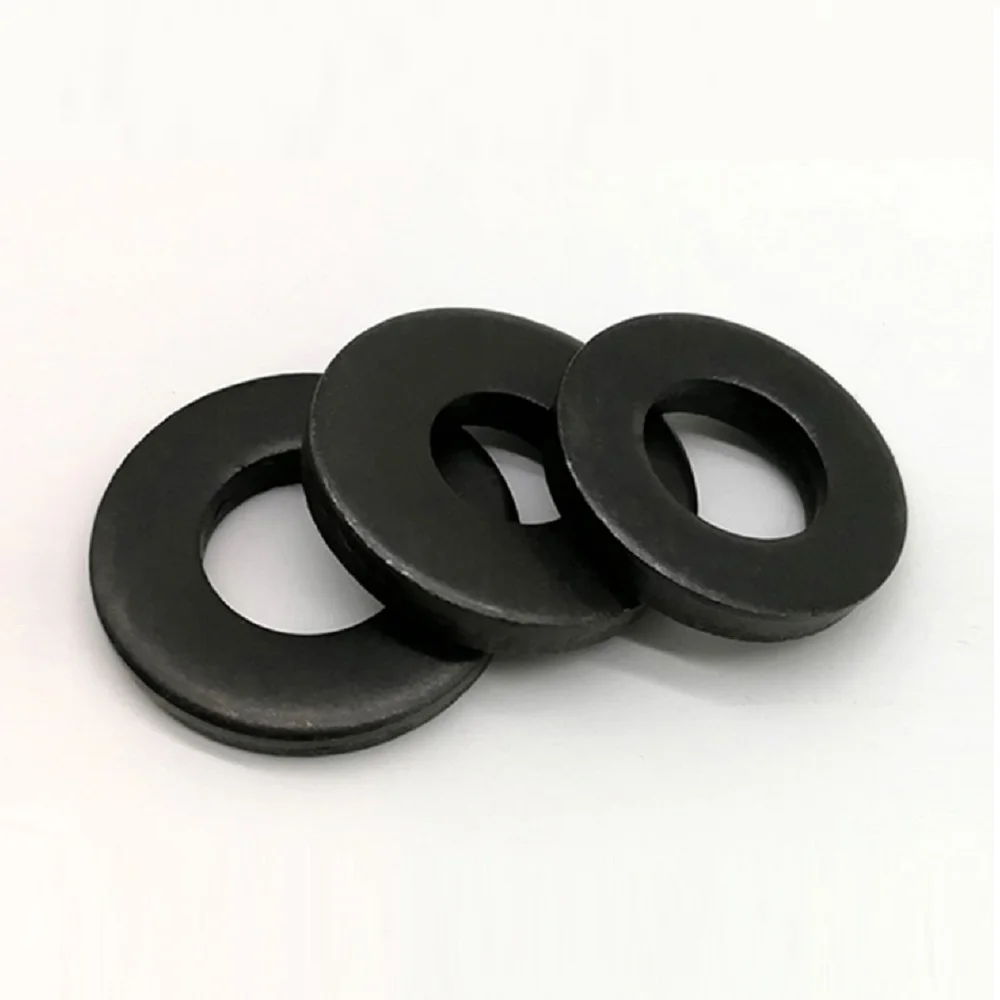 20pcs  Black Flat Washer  M5 Black Carbon Steel Flat Washer Plain Gasket Pad