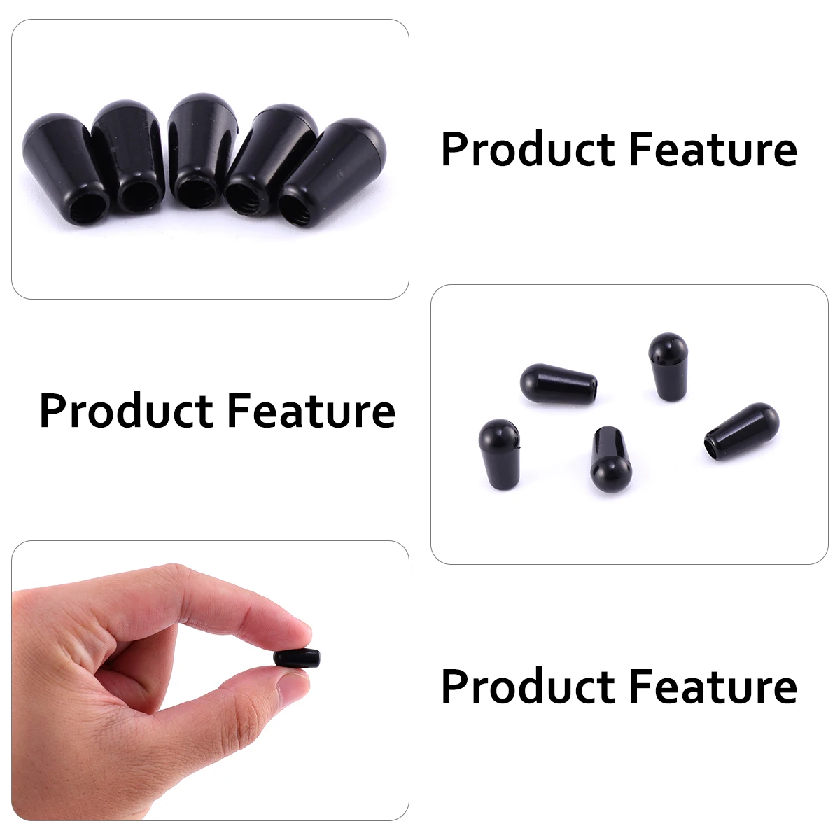 

5 pcs Guitar Knob Caps Black Plastic Waterproof Dustproof Oil Resistant Switch Hat Cover Toggle Rocker Protect Lightweight