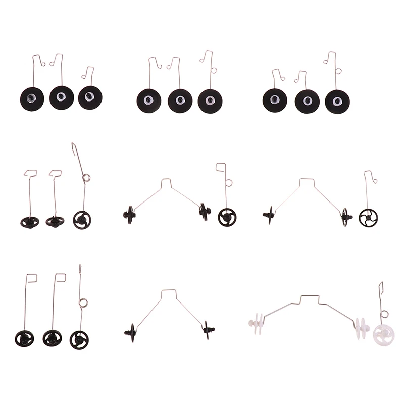 바퀴가 달린 RC 폼 손 던지기 글라이더 착륙 기어 키트, Cessna J-11 J-20 SU27 SU57 Z51 F22 SU35 용 비행기 액세서리, 1 세트