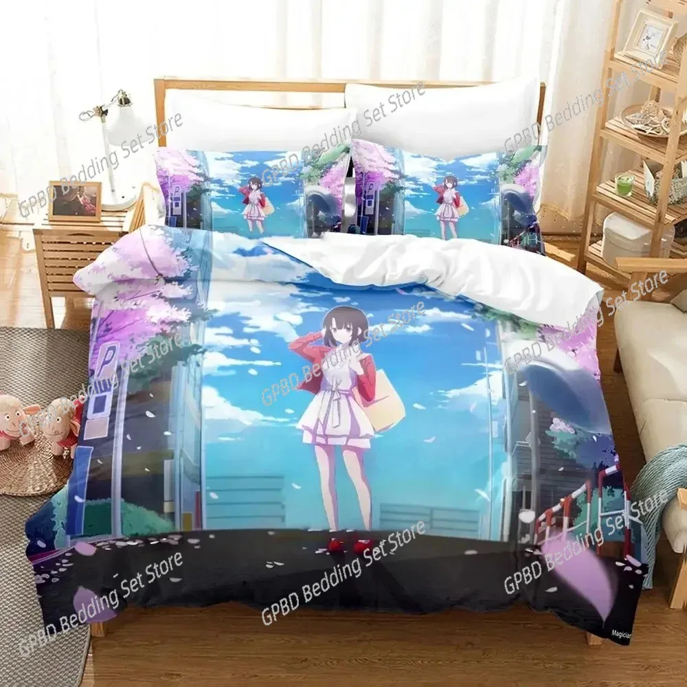 3D Print Anime Saekano Megumi Kato Bedding Set Double Twin King Duvet Cover Comforter Pillowcase Boys Girls Adults Bedroom