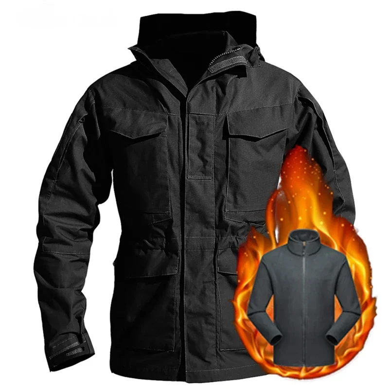 

M65 UK US Jackets Winter Fleece Thicken Warm Waterproof Jacket Mens Hunting Windbreaker Coat Flight Pilot Hoodie Clothes
