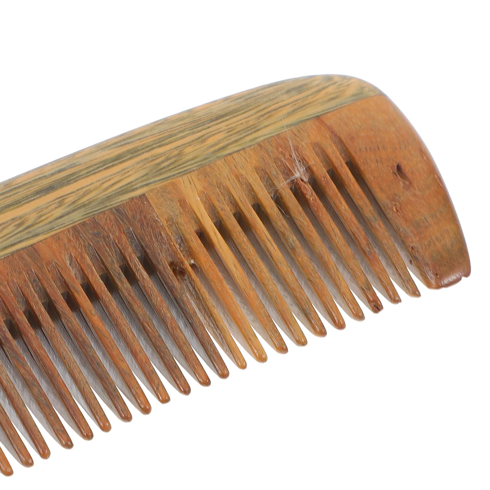 Natural Green Sandalwood Comb Wooden Hair Comb Fine Tooth Long Handle Pointed Tail Scalp Massage Anti-Static Hair Care