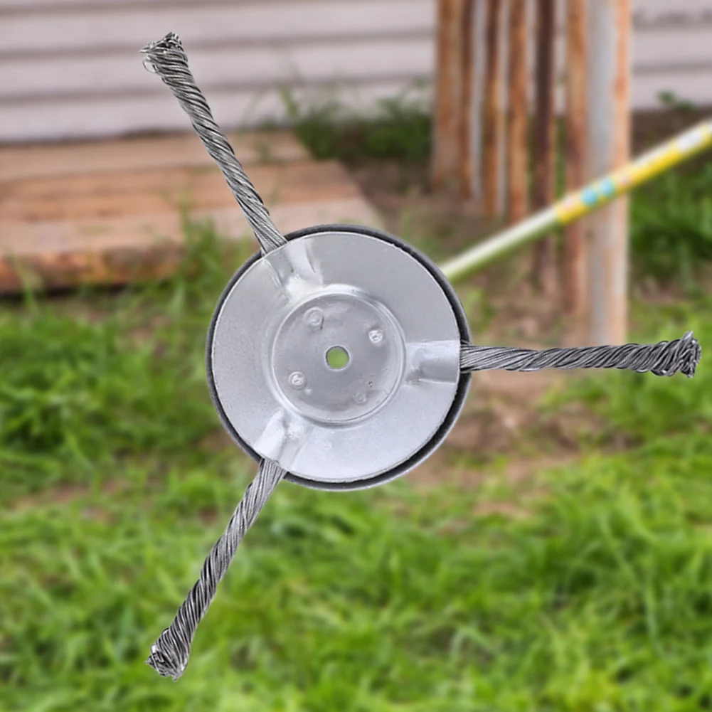 Steel Wire Weed Trimmer Head Wear-resistant Weeding Wheel Anti-corrosion Derusting Grass Cutter Head for Courtyard Sidewalk Lawn