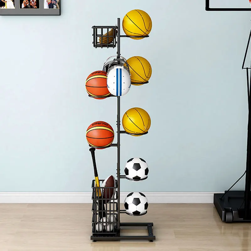 5-layer Basketball Rack Garage Ball Storage Stand Sport Equipment Display Football Volleyball Soccer Badminton Organizers Basket