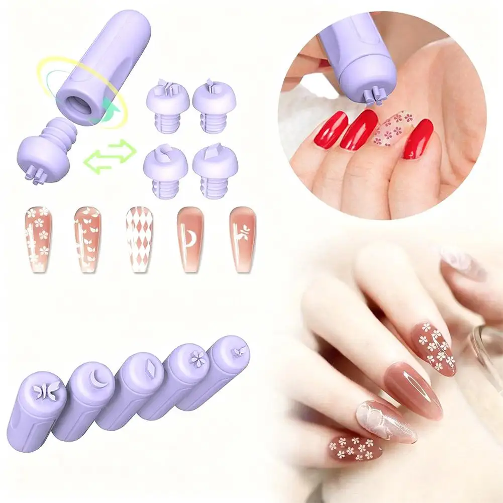 

Силиконовый набор для штамповки ногтей, французский дизайн для маникюрной пластины, штамп для полировки, двухсторонний скребок для штампа, инструмент P2F2