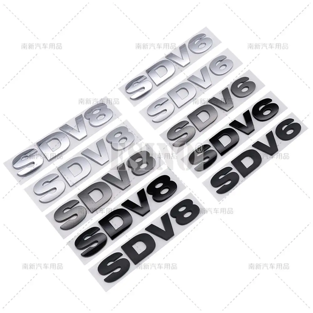 Car Styling SDV6 SDV8 3D ABS Badge Body Adhesive Emblem Sticker Decal  for Land Rover Ranger Rover Defender Velar Evoque