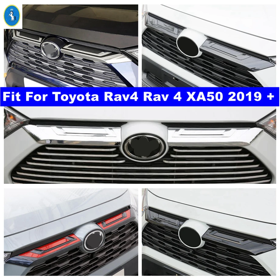 

Accessories Front Grille Cover Center Mesh Trim Decoration Panel For TOYOTA RAV4 RAV 4 XA50 2019 - 2022 Chrome / Carbon Fiber