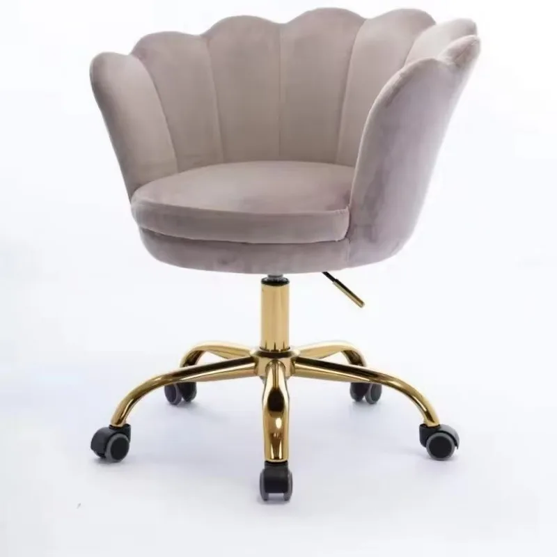 Factory Direct 2026 Bedroom office petal chair thickened and enlarged wheelchair with feet velvet office sedentary office chair