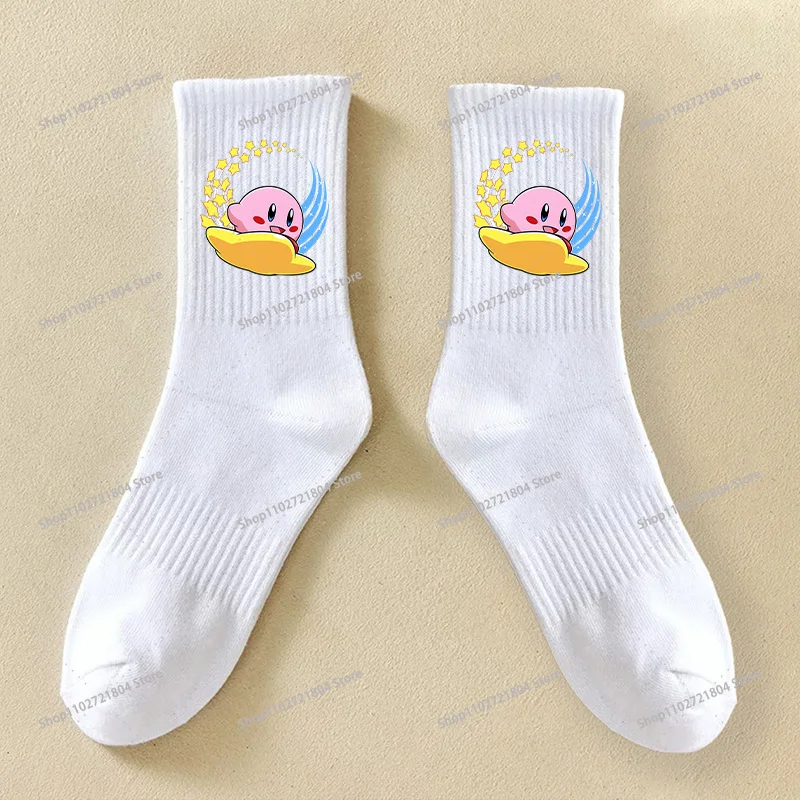 Kirbys Sports Sweat-proof Stockings for Students Anime Cartoon Printed Socks Men Women Versatile Fashion Odorproof Stocking view 4