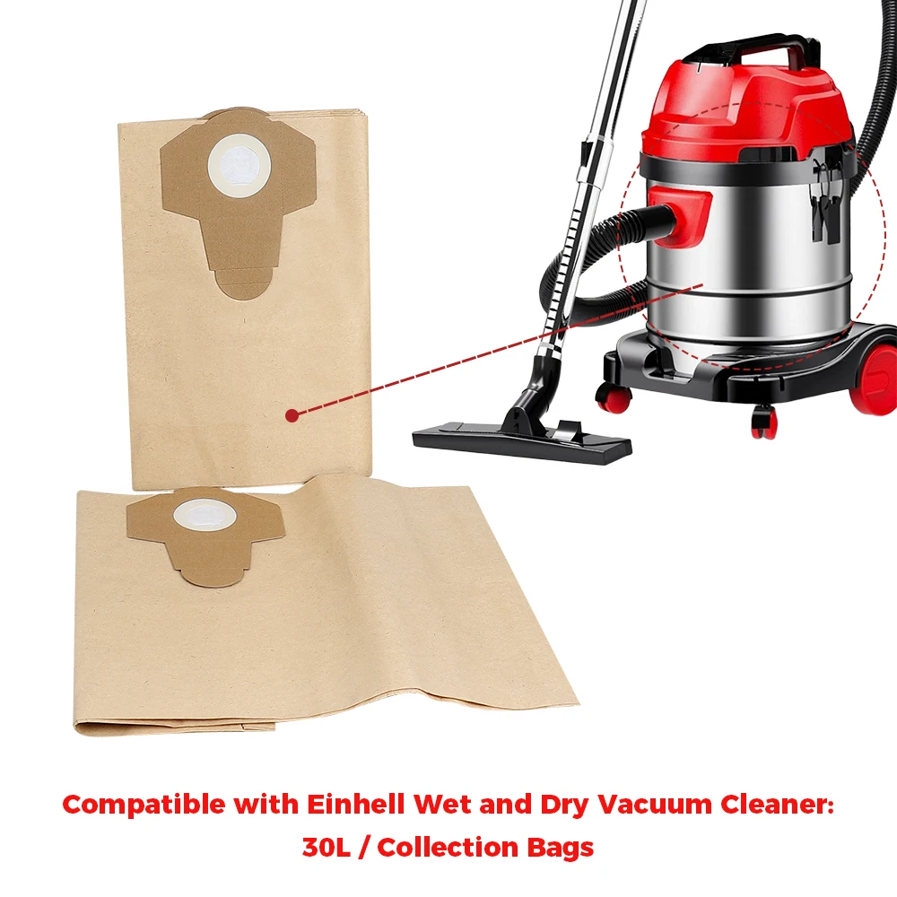 5/10 PCS 20L 30L Dust Collection Bag For Einhell BT-VC1250S/BT-VC1250/TC-VC 18/20 Li S-Solo Wet And Dry Vacuum Filter Bag