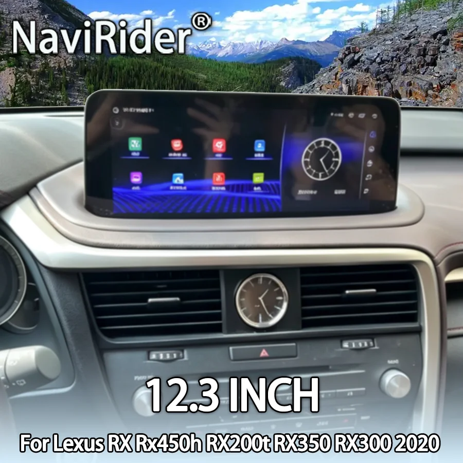 For Lexus RX Rx450h RX200t RX350 RX300 2020 Built‑in GPS Navigation Wireless Bluetooth Head Unit Car Radio Android Screen 12.3‘’
