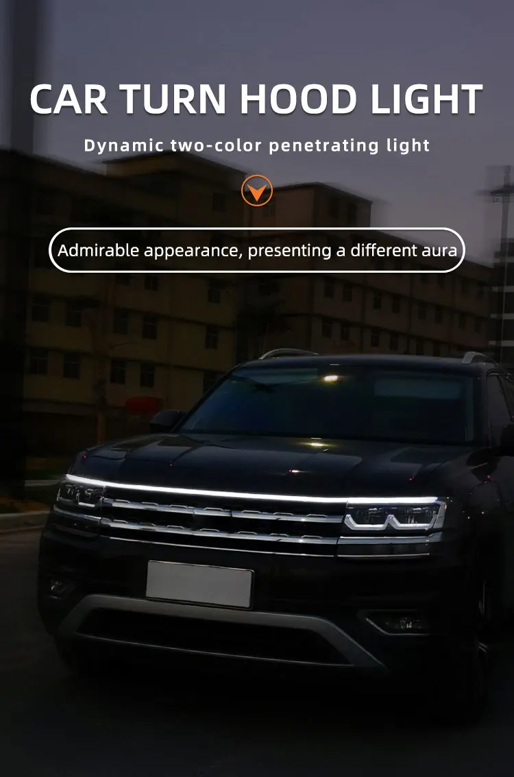 Scan Start Auto Auto Motorhaube Lichter Streifen Auto Blinker Anzeige Tagfahrlicht Flexible Streifen Universal Umgebungs Lichter – Detail 1