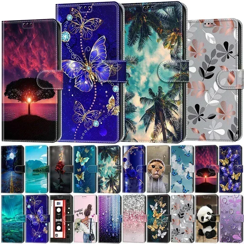 Wallet Flip Case For OPPO A58 A58X A8X A78 A1X A1 A57 A77 A17 A17K A15 A53 A54 A74 A36 A76 A96 4G Magnetic Leather Back Cover