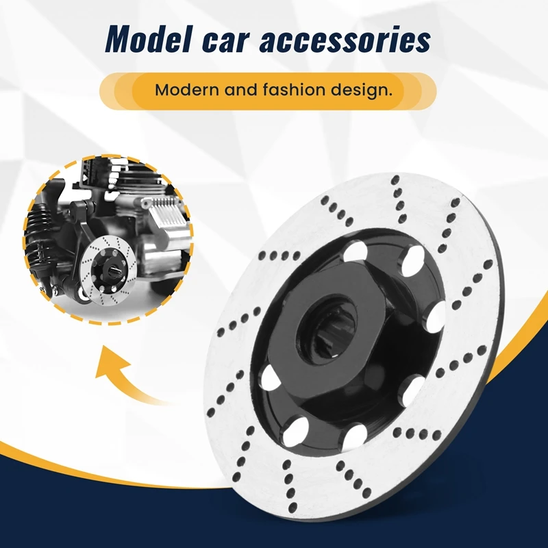 DT23 4PCS Metal Brake Disc Wheel Rim Box Metal Hex Adapter 12mm for 1/10 Sakura D4 On-Road Racing RC Car Parts, Black