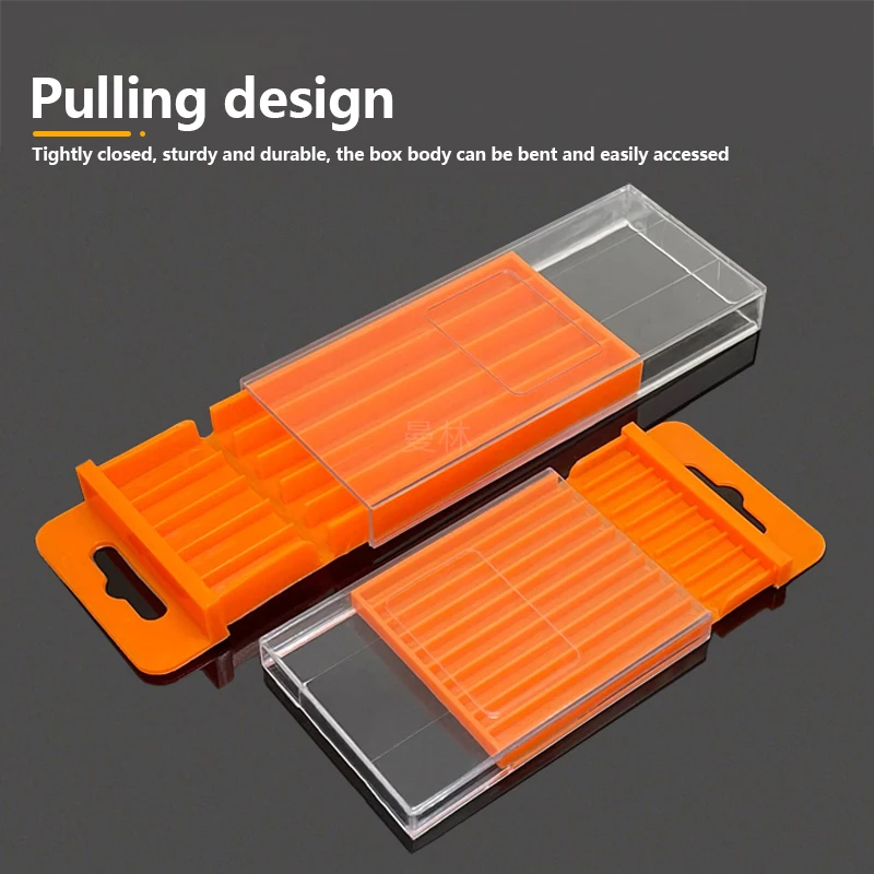 1PCS Orange Drill Storage Box Plastic Drawing Box Special Tool Box For Twist Drill Tap Accessories Parts Storage Box