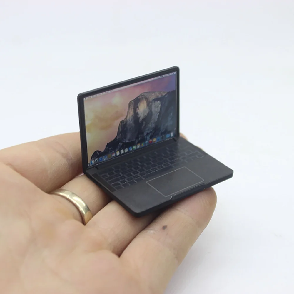 1/6 دمية مصغرة قابلة للطي كمبيوتر محمول دفتر الكمبيوتر ل Blyth OB11 دمية المشهد اكسسوارات الديكور لعبة